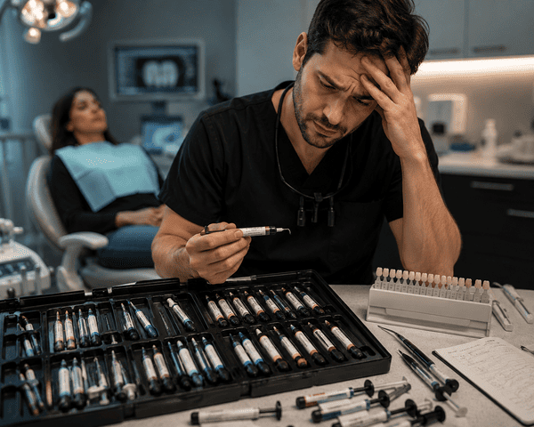 Visual de dentista diante de decisões clínicas